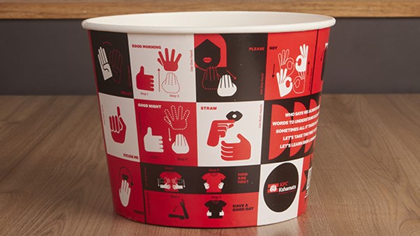 The Special sign language bucket was introduced by KFC India.